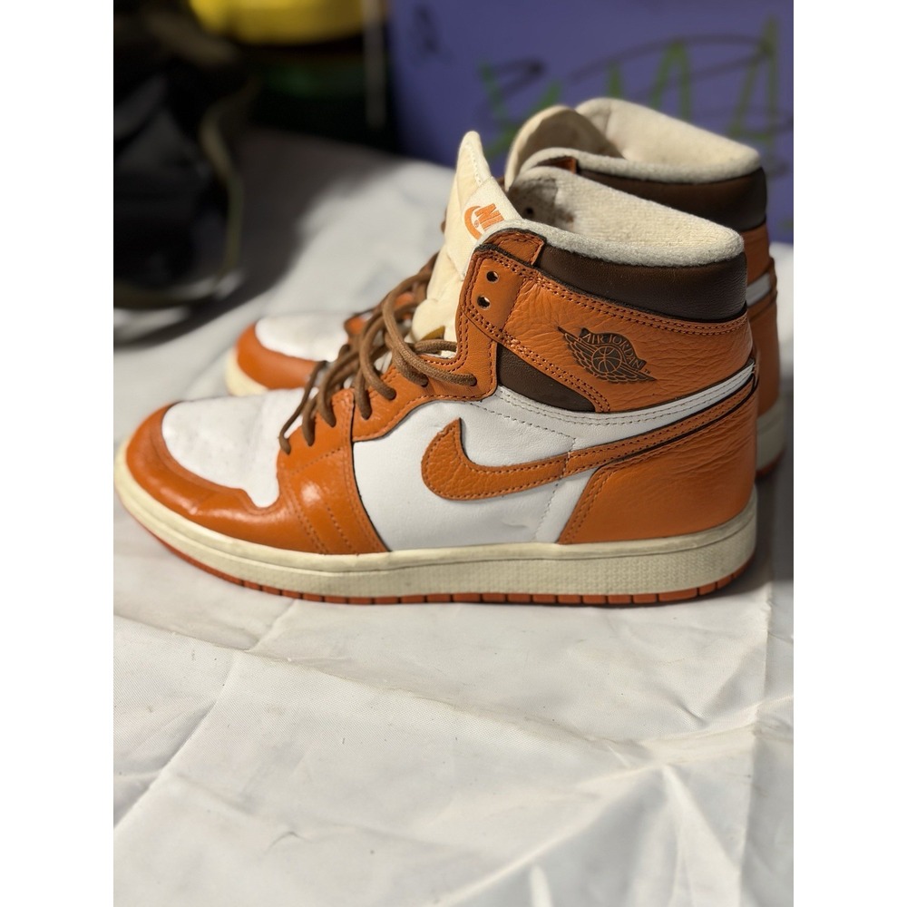 Nike Air Jordan 1 High Orange White Leather Sneakers EUR 38 UK‎ 4.5